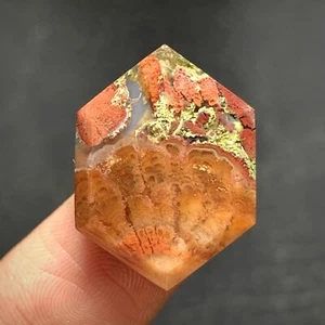 Scenic Moss Plume Agate Cabochon 22x16x5mm High Quality 14 ct - Picture 1 of 6