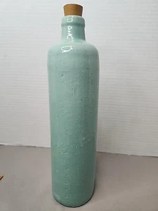 Jim Beam Stoneware Green Bottle Light Teal Blue Cork - Picture 1 of 24