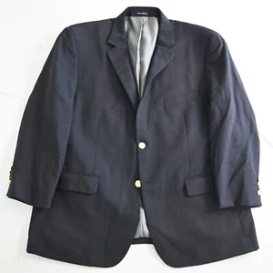 Pronto Uomo 46S Navy Blue Wool Gold Button Mens Suit Blazer Sport Jacket - Picture 1 of 12