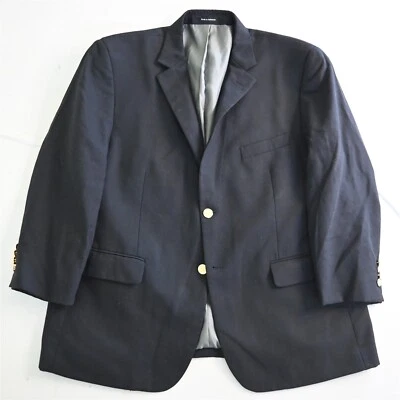 Pronto Uomo 46S Azul Marino Lana Dorado Botón Hombre Traje Blazer Chaqueta Deportiva Foto 1 de 4