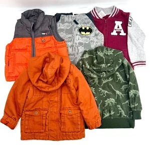 Lot of 5 Boys Size 4-5y 4T 5T Similar Fit Jackets Coat Hoodie Vest Batman - Picture 1 of 17
