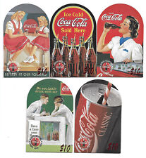 Coca-Cola 1995 10 $. Ensemble partiel de cartes téléphoniques rondes découpées