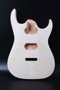 Hágalo usted mismo Cuerpo de Guitarra Caoba Llama Arce Tapa Set en Perno en Tacón HH Jackson Iba - Imagen 1 de 7