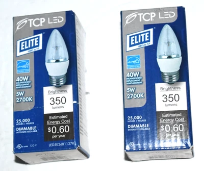 PAIR Of SUPER EFFICIENT TCP LED Elite 350 Lumens (like 40 W) New in Box - Image 1 of 4