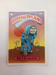 Adesivo carta collezionabile vintage Garbage Pail Kids Beth Death 95b 1986 - Foto 1 di 2