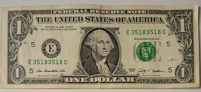  2009-  $1 Bill- Repeater Serial #3518 3518 - Image 1 of 2