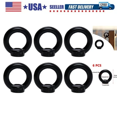6-Pack of 304 Stainless Steel Ring Eye Bolts, Smooth Finish & High Load Capacity - Image 1 of 4