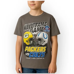 GUC Kids XL Pro Football Hall of Fame Game Tee Packers vs Colts 2016 - Picture 1 of 6