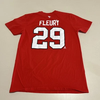 Chicago Blackhawks Hockey T Shirt Marc-Andre Fleury Size Adult Medium Red #29 - Image 1 of 4