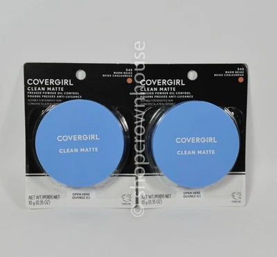 2 Covergirl Clean Matte Pressed Powder Oil Control #545 WARM BEIGE - Image 1 of 2