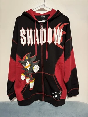 Moletom com capuz Sonic The Hedgehog Shadow color-block zíper completo tamanho M - Imagem 1 de 4
