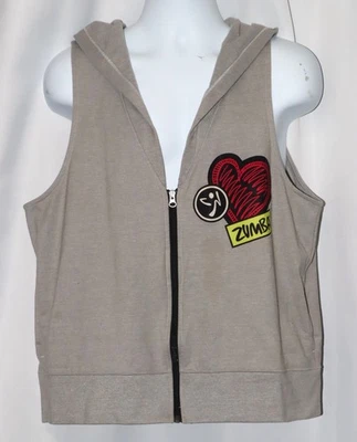 Sudadera con Capucha Zumba Gris Cremallera Sin Mangas con Bolsillos Cortados XXL Foto 1 de 4