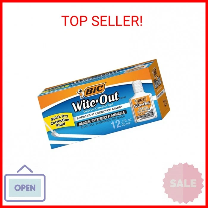 BIC Wite-out Quick Dry Correction Fluid 20 Ml Bottle White Wofqd12we