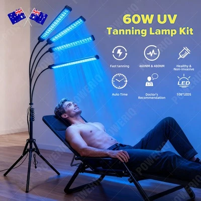 UV Tanning Lamp Kit 60W Solarium Bulb Boost Natural Bronze Sunless Skin-Friendly - image 1 of 4