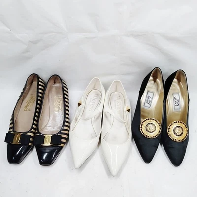 NO TARIFF Versace Salvatore Ferragamo Valentino Shoes 3 set 1566350 - Image 1 of 4