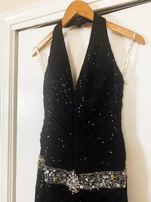 Vestido de Noche Sequence en Negro por Party Time Formals Talla 8 Foto 1 de 4