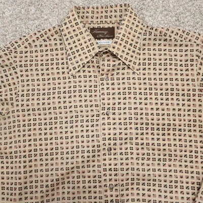 Vintage Van Heusen Hennessy Button Up Shirt Mens XL Tall Faded Grunge Disco - Image 1 of 4