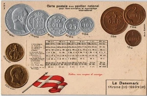Alte numismatische AK Vintage Münzen aus Dänemark (1110) - Bild 1 von 2