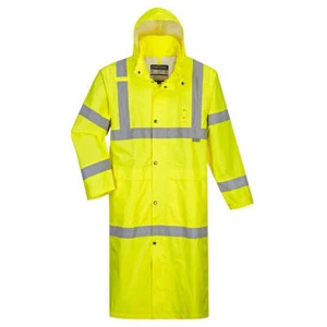 Portwest UH445 Hi Vis Safety Rain Jacket Long 48" Waterproof ANSI Class 3 - Picture 1 of 6