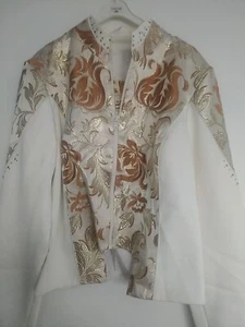 Western Reit Pferde Weste Bluse Hemd Gr. 36 Creme Gold Glitzer - Bild 1 von 4