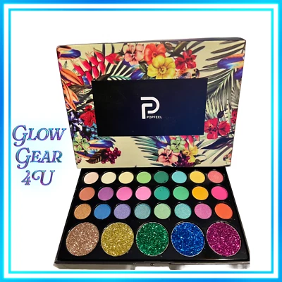 Tendencia Paleta de Sombras de Ojos Colores Luz Oscura Azul Real Cobalto Brillo Brillo Foto 1 de 4