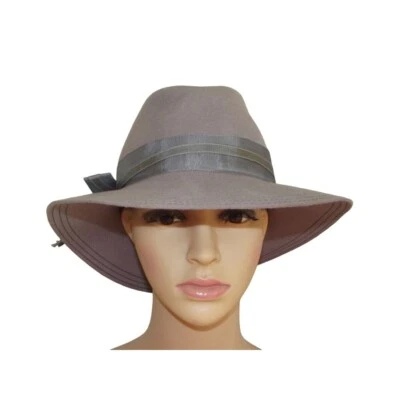 Sombrero Lancaster Mujer Talla 7 Gris Mediano Fedora 100% Lana Cinta Banda De Colección Foto 1 de 4