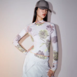 Totalmente Nuevo) Camiseta Recortada Adidas by Stella McCartney Manga Larga - Perla Tiza - Imagen 1 de 9
