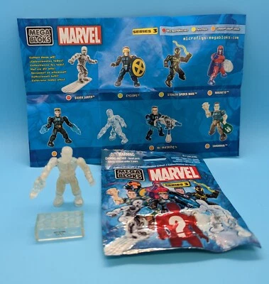 Vintage ICEMAN  Mega Bloks series 3 marvel minifigure New Open Complete  - Image 1 of 4