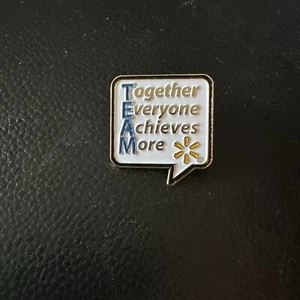 Wal-Mart TEAM Together Everyone Achieves More Employee Pin Pinback - Picture 1 of 2
