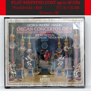 SIMON PRESTON, HOLLIGER ⸺ HANDEL Organ concertos ⸺ ARCHIV 2xCDs full silver NM - Picture 1 of 2