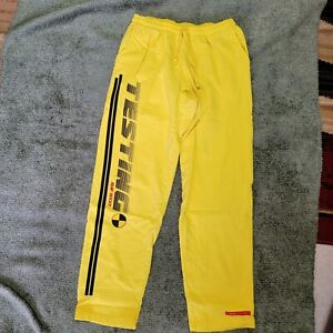 New Large AWGE Testing ASAP Rocky Race Stripe Print Sweatpants Yellow 
