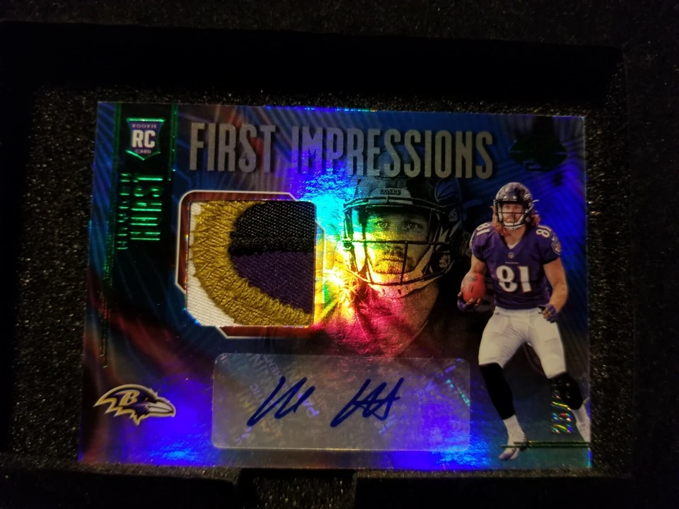 2018 Panini Illusions Hayden Hurst RPA Rookie Patch Auto 25/25 EBAY 1/1 Ravens - Image 1 of 3