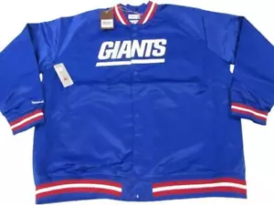 New York NY Giants Mens Mitchell & Ness Light Weight Satin Snap Jacket Coat $120 - Picture 1 of 8