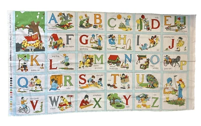 My ABC Book Darlene Zimmerman / Robert Kaufman vintage kids cotton panel 44" - Image 1 of 4