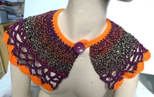 Collier fait main col en crochet écharpe fait main col écharpe capuchon violet - Picture 1 of 9