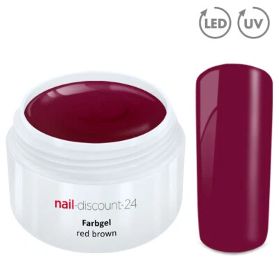 Color UV Gel LED FARBGEL RED BROWN French Modellage Nail Design Nagel Rot Braun - Bild 1 von 3