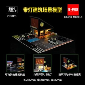 1:64 Diorama Kits Model Car Garage LED lighting City Parking Lot Scene Model Toy - Picture 1 of 93