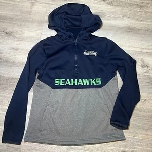 NFL Team Apparel Youth 1/2 Zip Seattle Seahawks Jacket Size Medium (10/12) hoodi - Picture 1 of 4