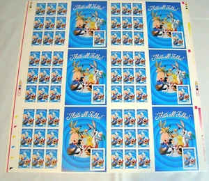 US # 3534 THAT'S ALL FOLKS! FULL UNCUT PRESS SHEET, 34¢ FRESH - Picture 1 of 1