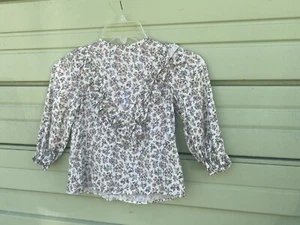 ZARA Kidscotton flower top floral blouse ruffles Size 8 year 128 cm b385 - Picture 1 of 5