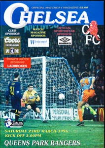 Chelsea V Queens Park Rangers 1995/96 23-03-1996 Premier League - Imagen 1 de 1