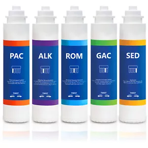 1 Year Elite RO Alkaline Reverse Osmosis System Replacement Filter Set - 100 GPD - Picture 1 of 8