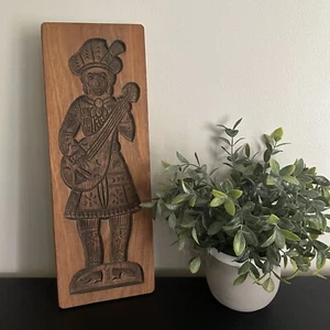 Vtg Large 19" Dutch Wooden Carved Cookie Mold Speculoos Lute Musician Board - Picture 1 of 6