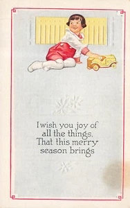 NAVIDAD NIÑO JUEGA CON COCHE DE JUGUETE C1915 POSTAL VINTAGE 121222 R - Imagen 1 de 2
