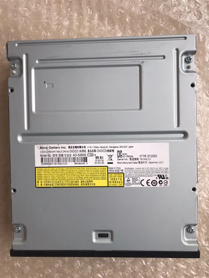 Sony Optiarc AD-5280S Sata DVD/CD  Rewritable Drive / Optiarc AD-5280S - Image 1 of 4