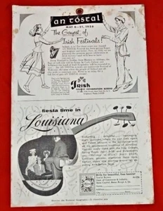 1956 Vintage Old Irish Festival Ad. Irish Tourist Information Bureau Paper Sign - Picture 1 of 12