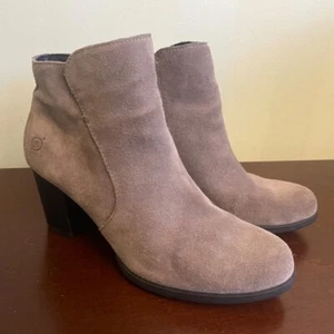 Botines Born Alter de cuero topo para mujer talla 7 informales con cremallera tacón medio - Imagen 1 de 8