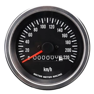 Velocímetro mecánico VD vintage 85 mm 3-3/8" odómetro 220 kmh led blanco - Imagen 1 de 5