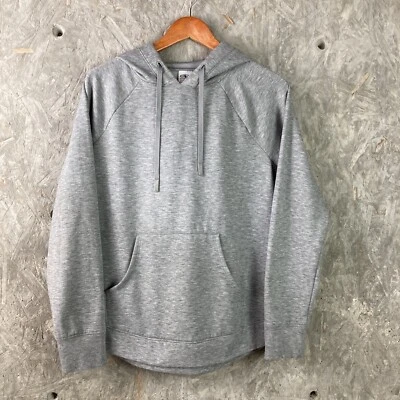 Athletic Works Size M 8/10 Grey Hooded Fleece Sweatshirt Hoodie Activewear - Image 1 of 4