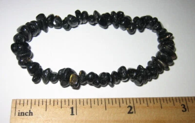 7" TUMBLED POLISHED AUTHENTIC NUUMMITE STONE MINERAL STRETCH BRACELET ~ 16.1g *3 - Image 1 of 4